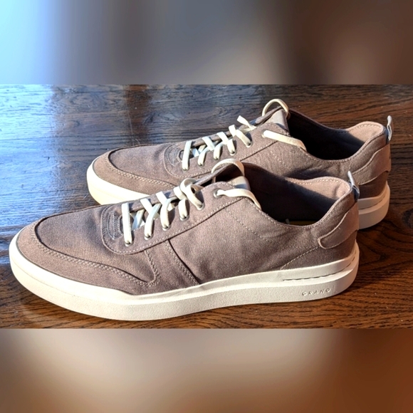 Cole Haan Grand Pro 360 OS Canvas Court Deck Shoes Gray/White Mens 13 - Picture 2 of 7